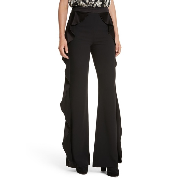 Alice + Olivia Pants - Alice + Olivia "Wallace" Side Ruffle Pants - 12